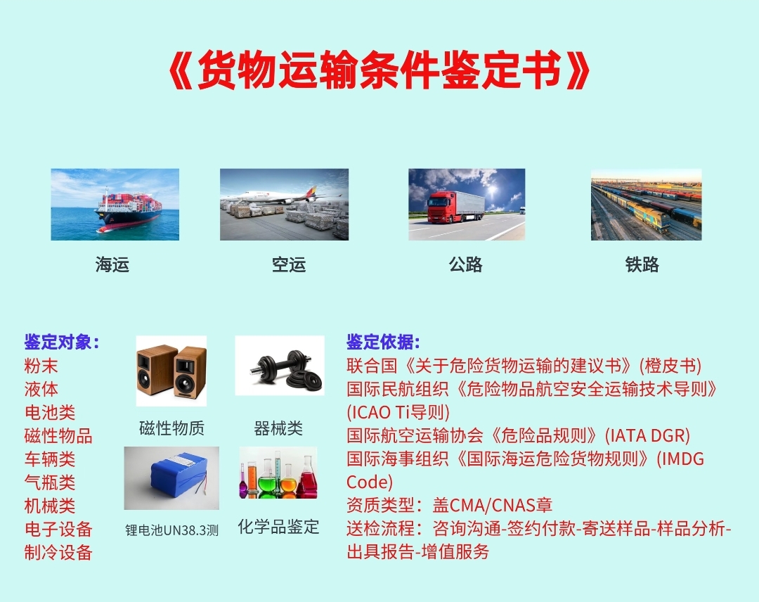 货物运输条件鉴定书